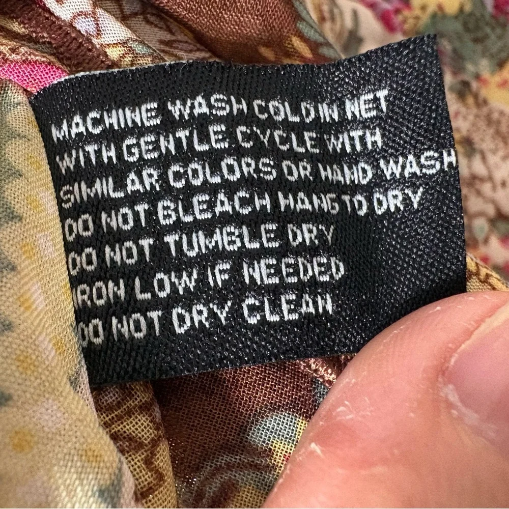 Last Kiss Boho Paisley Sheer Butterfly Sleeve Blouse M Fairy Cottagecore Forest - Picture 8 of 12